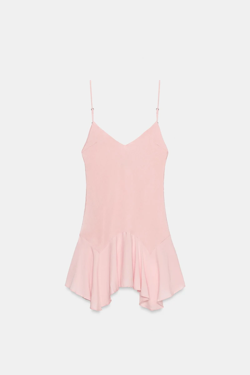 RUFFLED COMBINATION DRESS