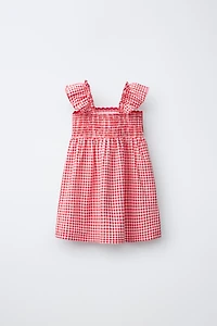 GINGHAM CROCHET DRESS