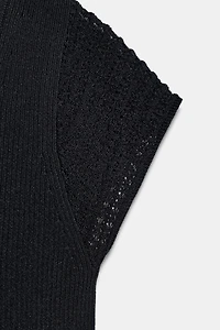 COMBINATION SLEEVE KNIT TOP
