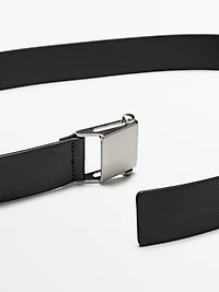 Nappa leather belt with buckle loop - LIMITED