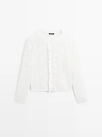 Long sleeve openwork cardigan