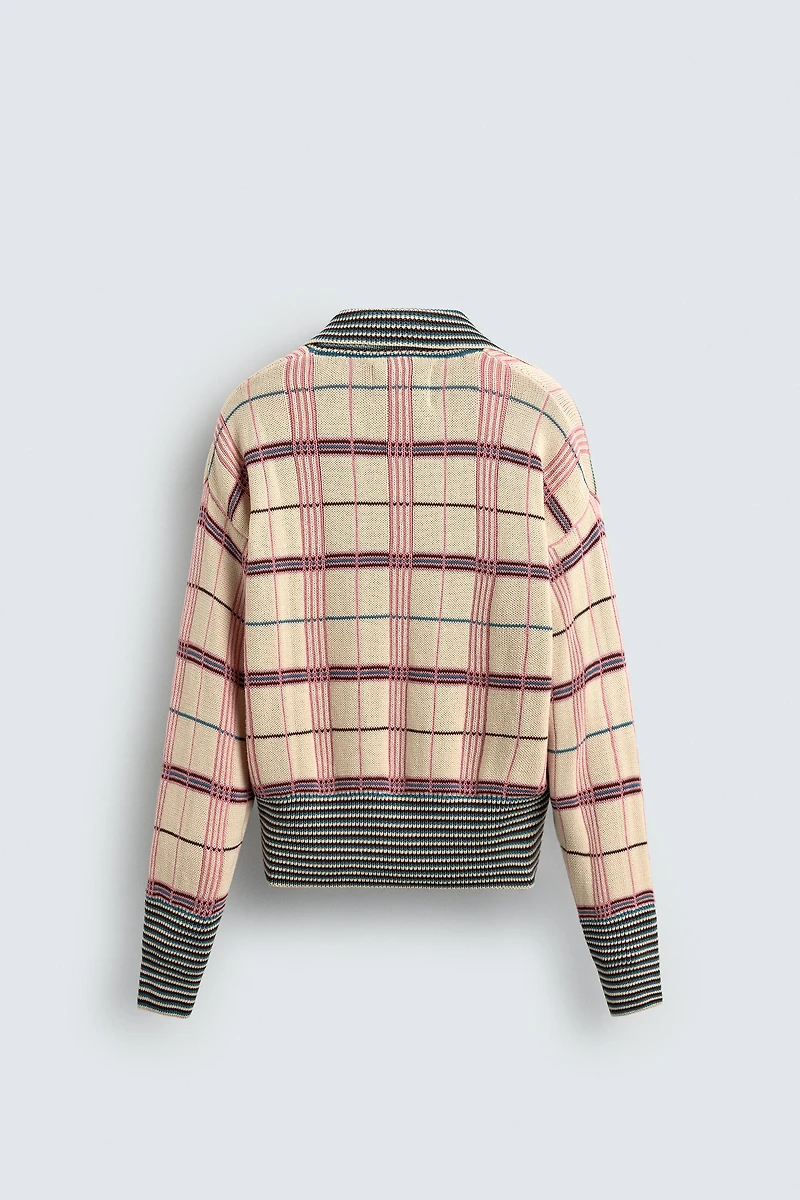 CHECK JACQUARD KNIT POLO SHIRT HARRY LAMBERT FOR ZARA X DISNEY
