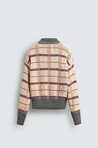 CHECK JACQUARD KNIT POLO SHIRT HARRY LAMBERT FOR ZARA X DISNEY
