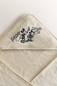 SERVIETTE DE BAIN À CAPUCHE COTON ÉPONGE MICKEY & MINNIE ©DISNEY
