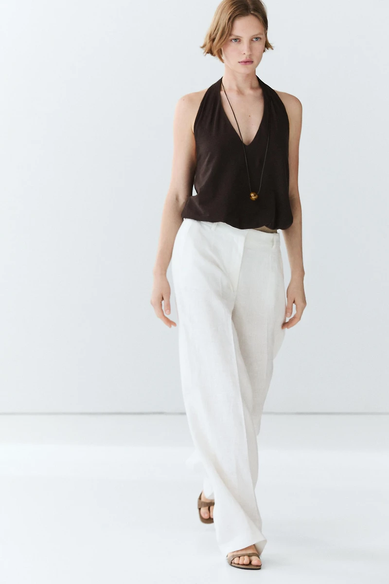100% linen pants with darts