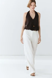 100% linen pants with darts