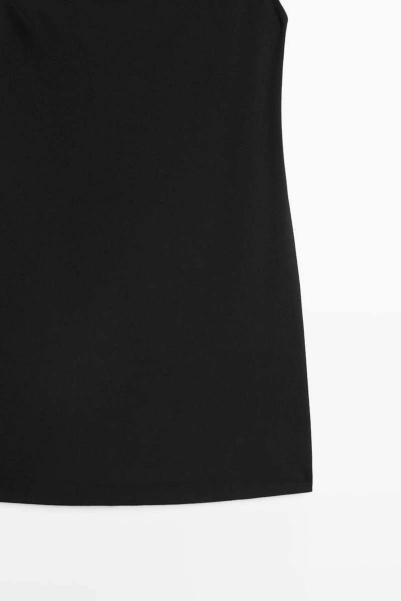 Boat neck mini dress