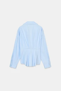PLEATED POPLIN SHIRT