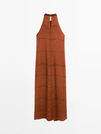 Long striped halter dress