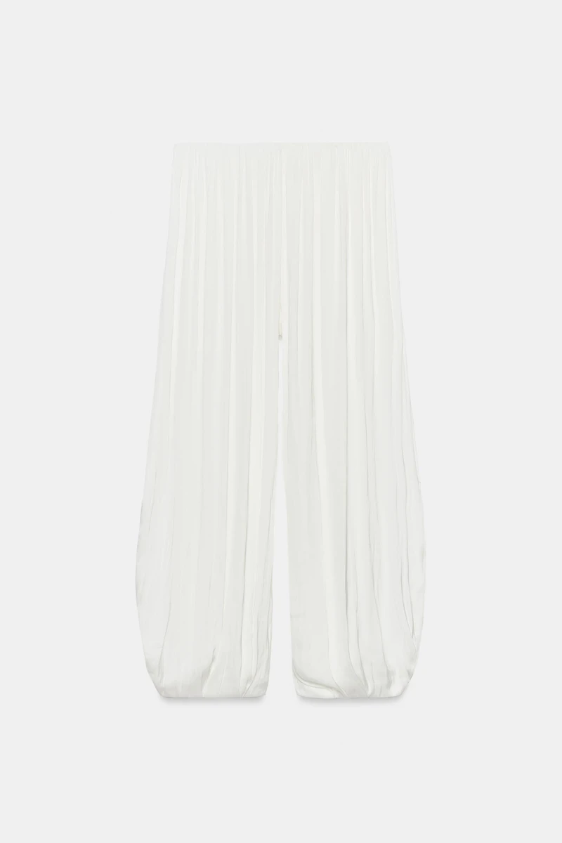 PLEATED SATIN PANTS