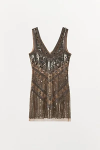 LIMITED EDITION BEADED SEQUIN MINI DRESS