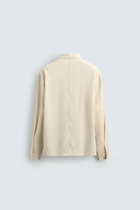 WRINKLED EFFECT FLOWY SHIRT