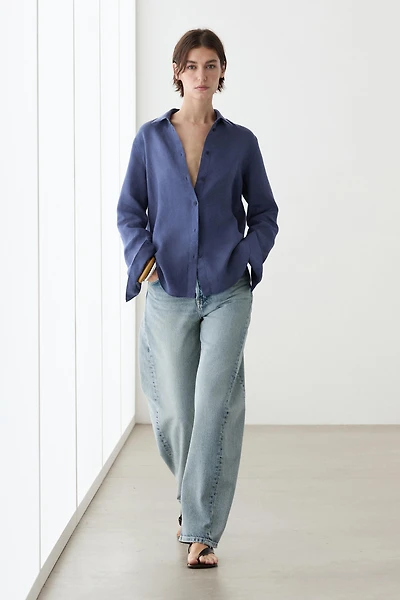 Flowing 100% linen shirt