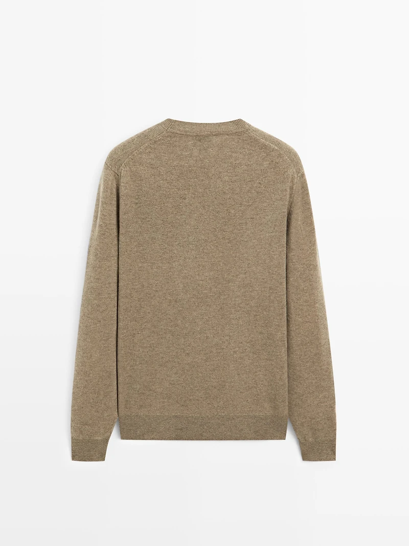 Wool blend crew neck sweater