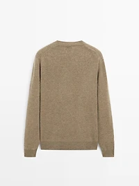 Wool blend crew neck sweater