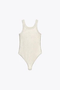 METALLIC RIBBED BODYSUIT