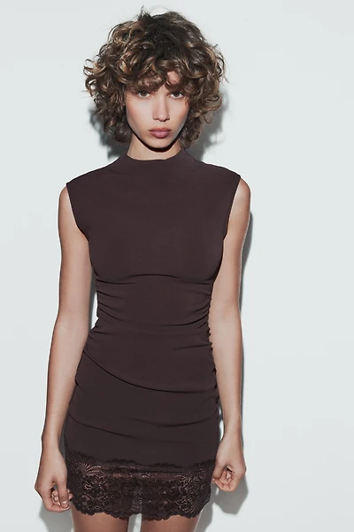 STRETCH LACE SHORT DRESS