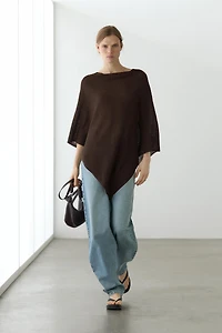 Asymmetric cotton cape
