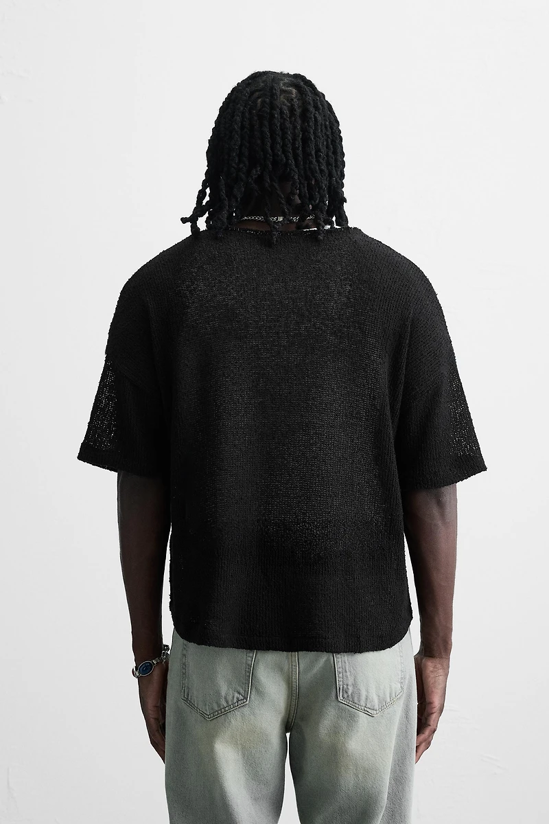 KNIT LACE T-SHIRT