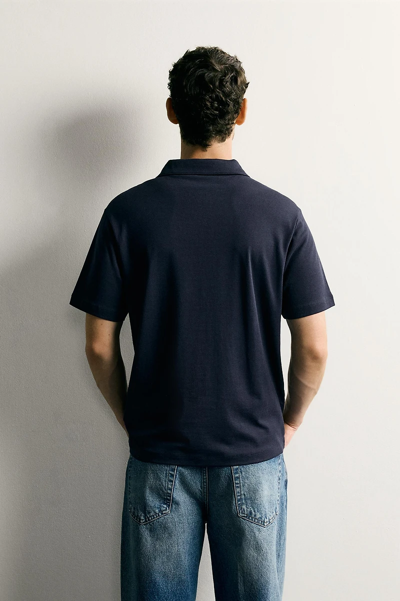 REGULAR FIT STRIPED FLOWY POLO