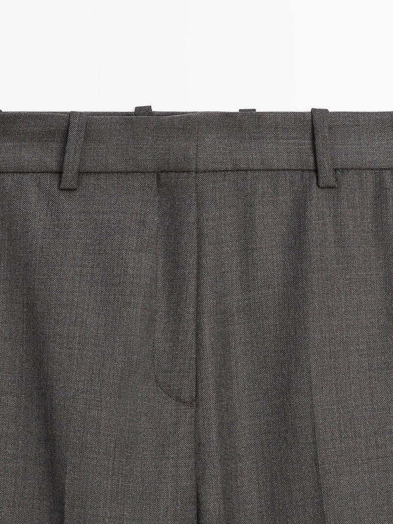 Pantalon de tailleur large 100 % laine
