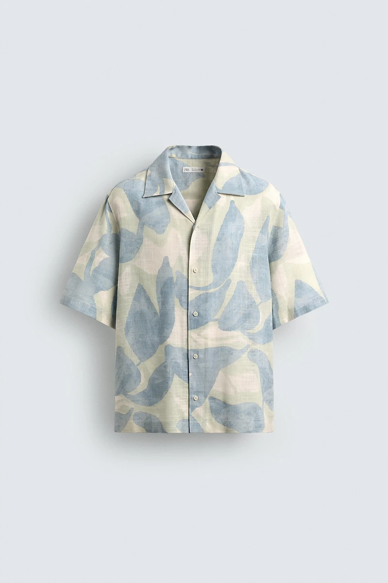 FLOWY ABSTRACT PRINT SHIRT