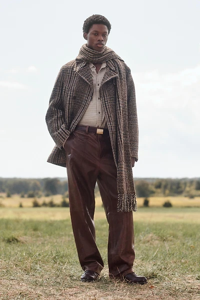 LIMITED EDITION PLAID SHORT COAT WITH SCARF