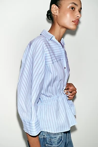 CHEMISE À RAYURES AVEC LACETS