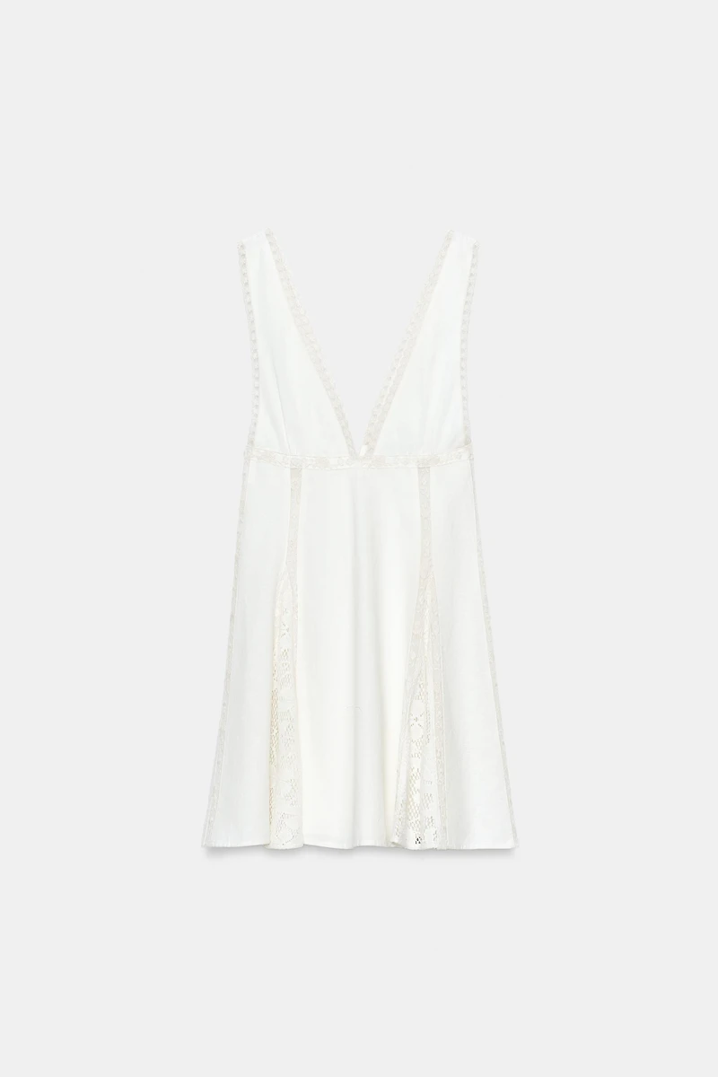 LACE GODET MINI DRESS