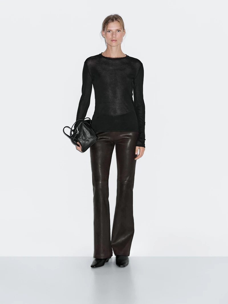 Leggings en cuir nappa