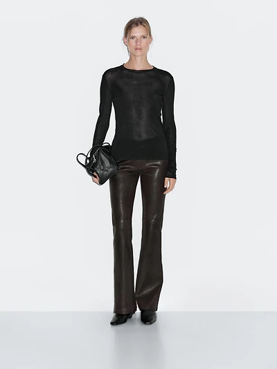 Leggings en cuir nappa