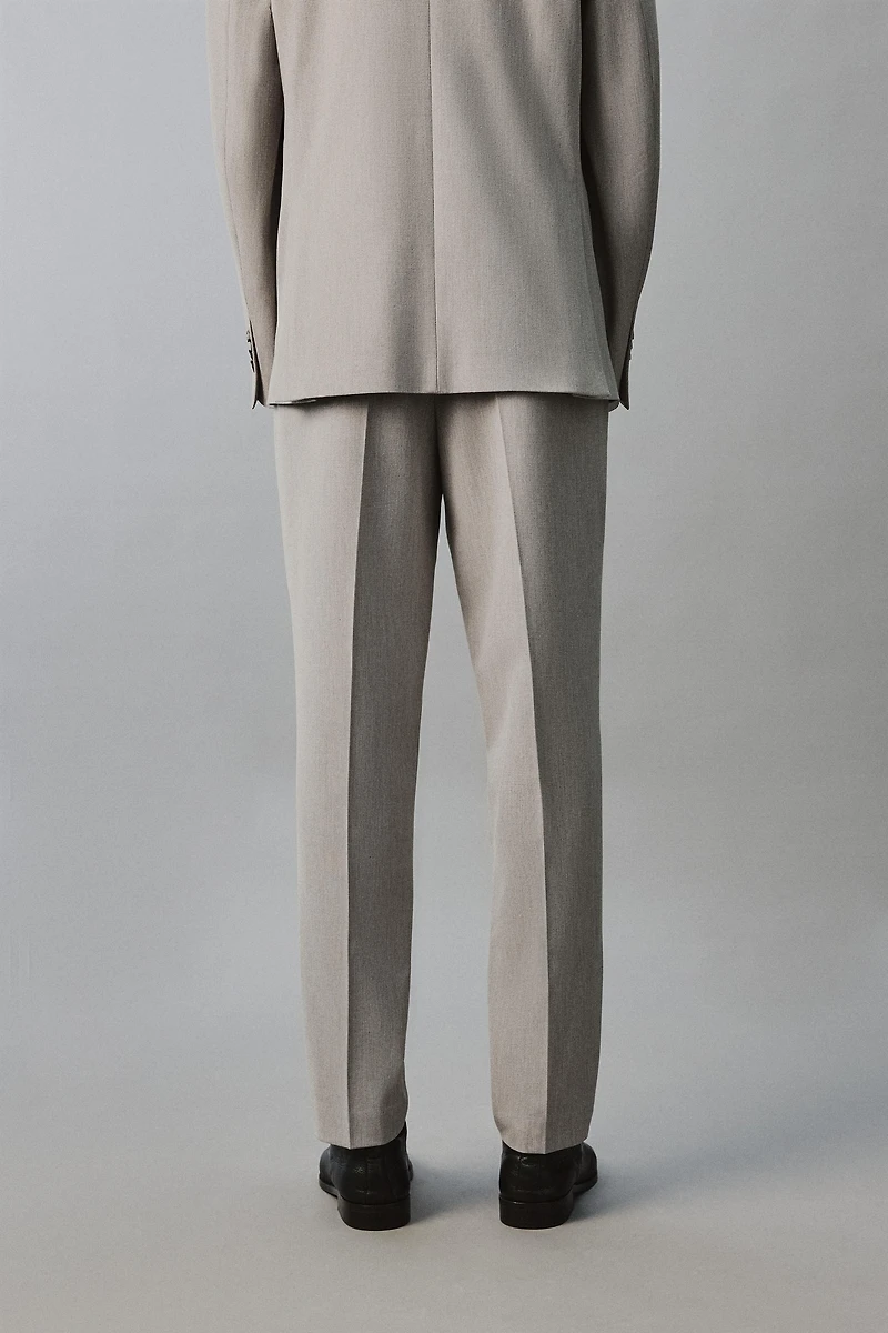 REGULAR FIT TEXTURED SUIT PANTS