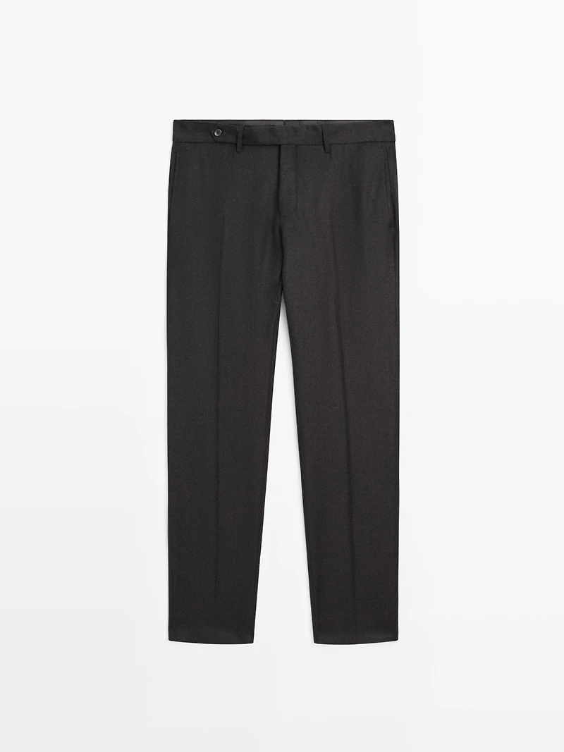 100% wool flannel trousers