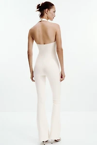 INTERLOCK FLARE JUMPSUIT