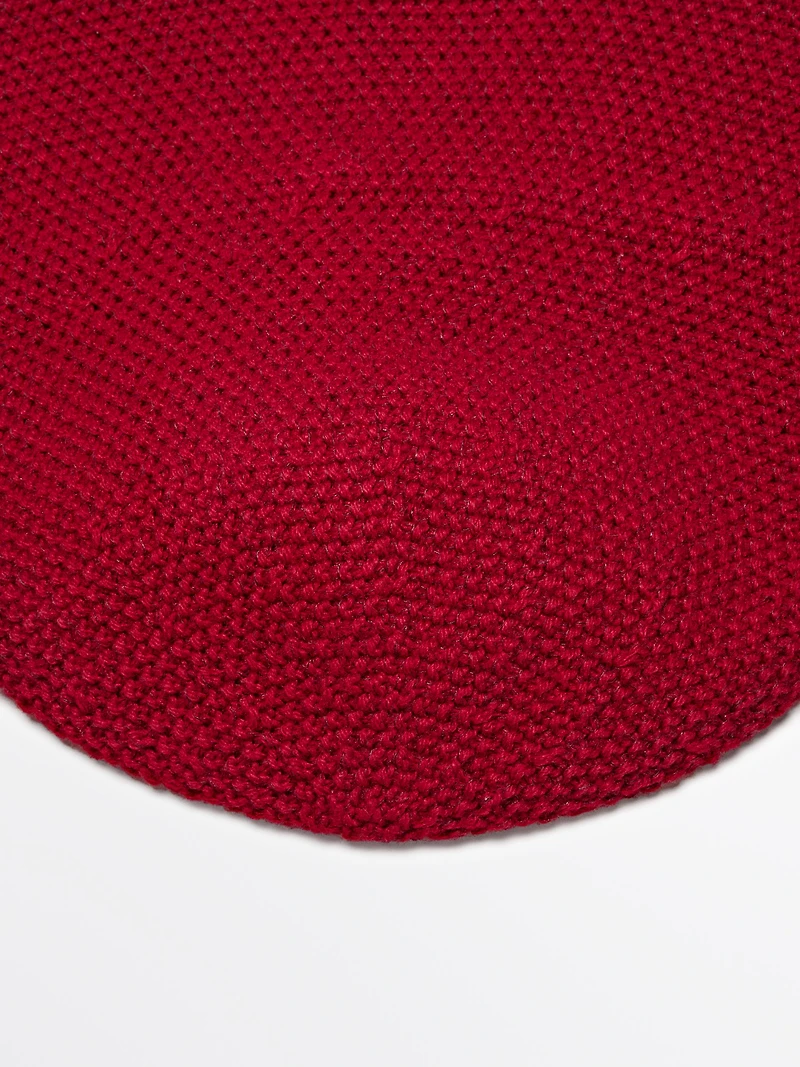 Wool blend knit beanie