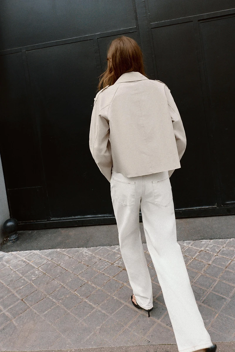 CROPPED DOUBLE BREASTED TRENCH