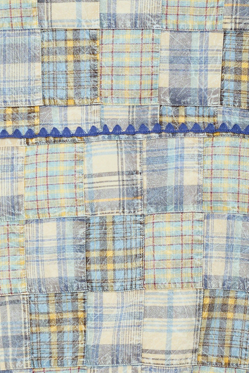 BLOUSON RELAXED FIT PATCHWORK À CARREAUX