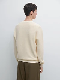 Pull en maille texturée de coton mélangé