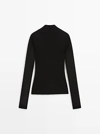 Lyocell and wool crossover top