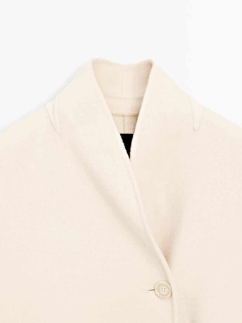Manteau laine à col montant