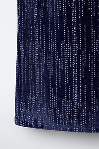 SHINY VELVET HALTER TOP