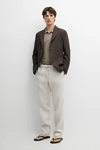 Linen jogger fit trousers