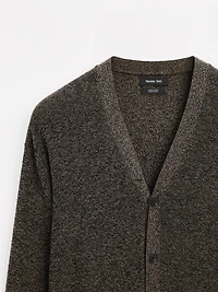 100% cotton mouliné knit cardigan