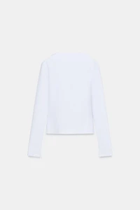 CREPE MOCK NECK T-SHIRT