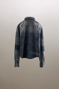 TRF RIPPED WASHED EFFECT DENIM SHIRT