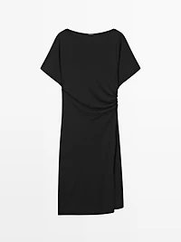Midi dress with gathered detail