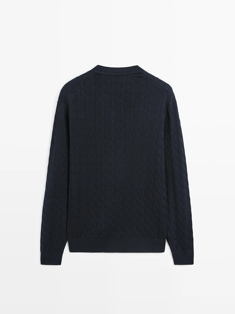 100% cotton cable-knit sweater