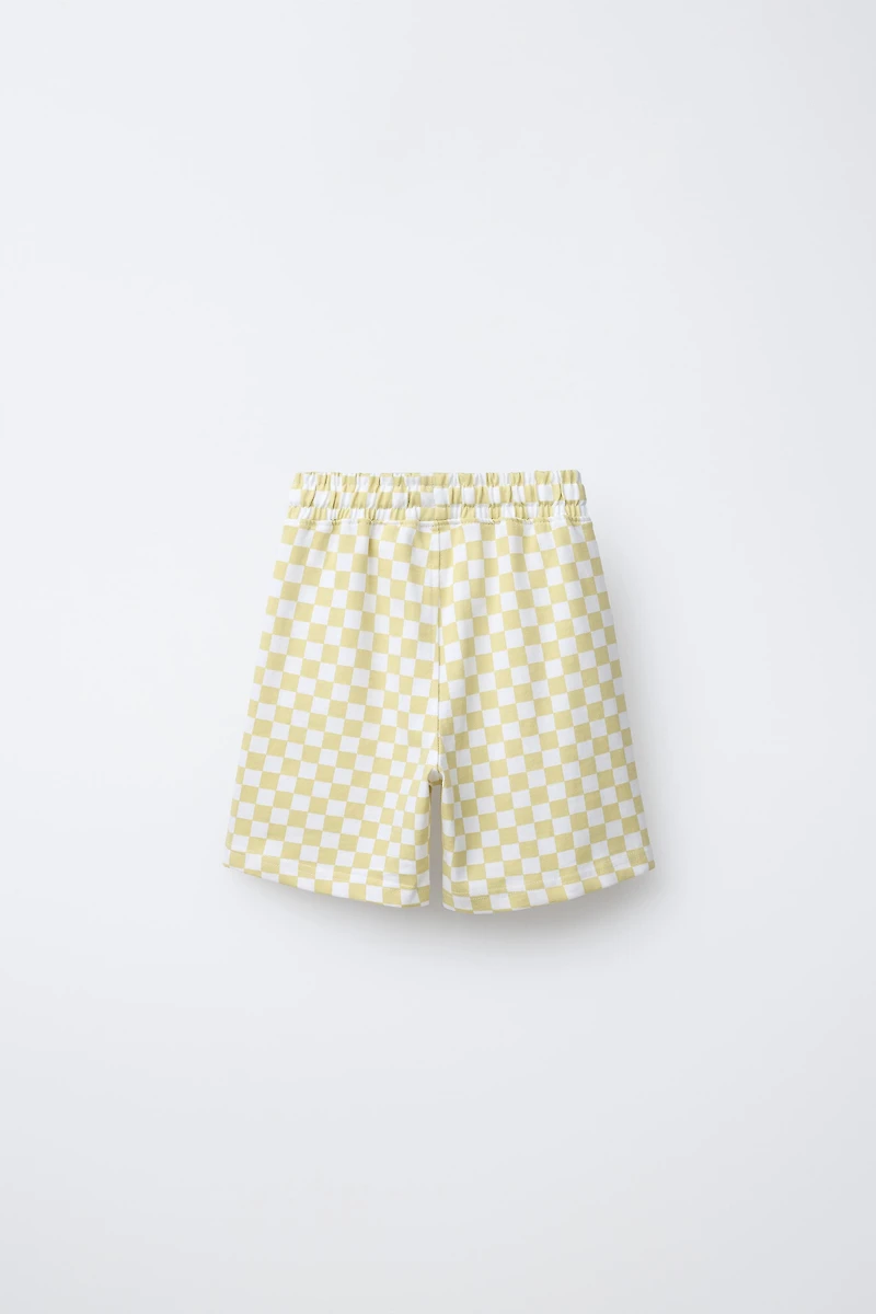 ENSEMBLE T-SHIRT ET BERMUDA À DAMIER