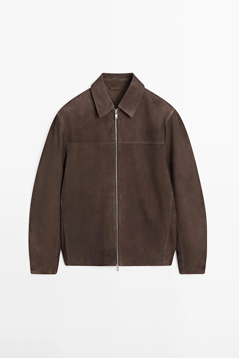 Suede leather jacket