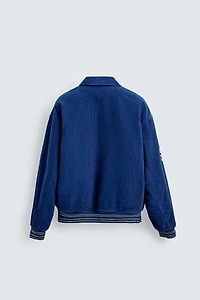 VESTE EN VELOURS CÔTELÉ À PIÈCES BRODÉES